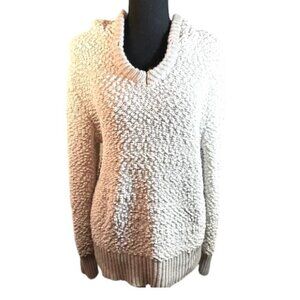 Green Tea Women’s Size Large Beige Long Sleeve Popcorn Knit Sweater